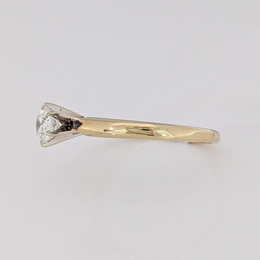 14K .61 CARAT TOTAL SI3 I DIAMOND ROUND ESTATE SOLITAIRE RING 3.0 GRAMS