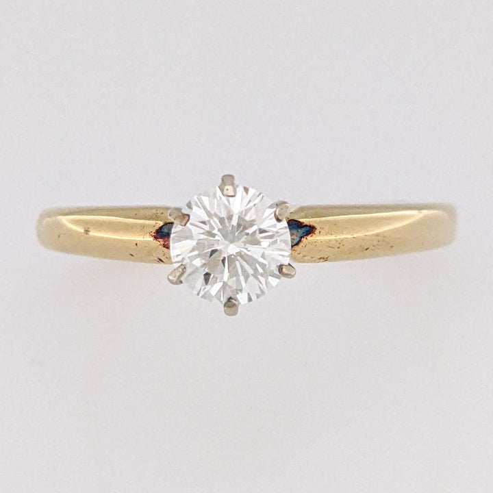 14K .61 CARAT TOTAL SI3 I DIAMOND ROUND ESTATE SOLITAIRE RING 3.0 GRAMS