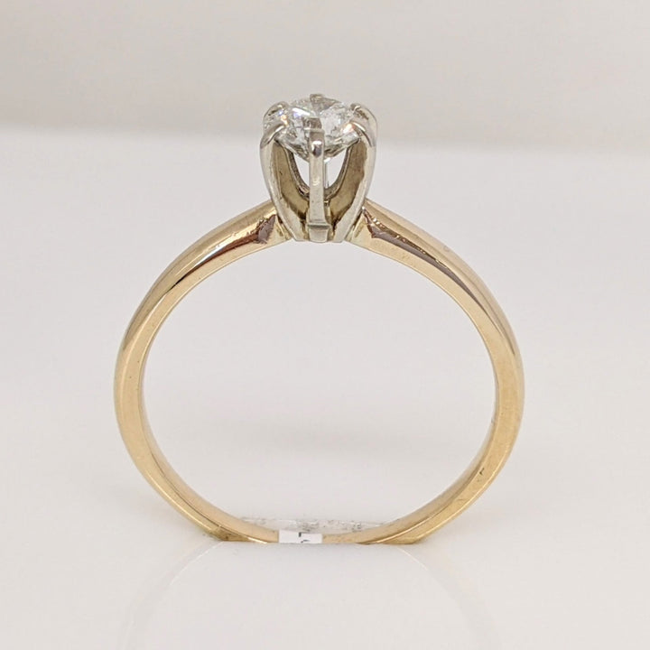 14K .48 CARAT TOTAL I1 I DIAMOND ROUND ESTATE SOLITAIRE RING 2.6 GRAMS