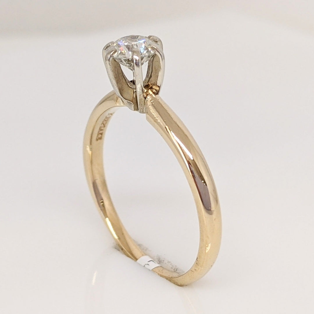 14K .48 CARAT TOTAL I1 I DIAMOND ROUND ESTATE SOLITAIRE RING 2.6 GRAMS