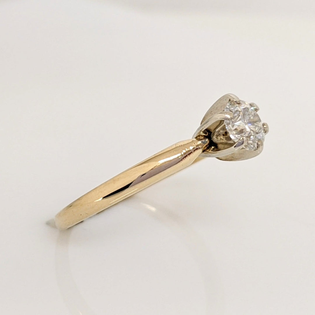 14K .48 CARAT TOTAL I1 I DIAMOND ROUND ESTATE SOLITAIRE RING 2.6 GRAMS