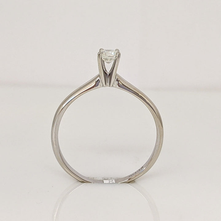 14K WHITE .30 CARAT TOTAL SI2 F DIAMOND ROUND ESTATE SOLITAIRE RING 2.4 GRAMS