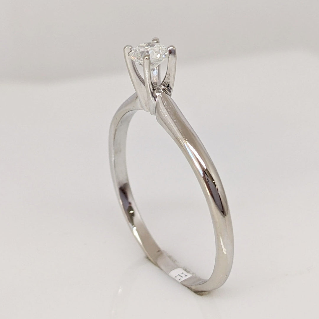 14K WHITE .30 CARAT TOTAL SI2 F DIAMOND ROUND ESTATE SOLITAIRE RING 2.4 GRAMS