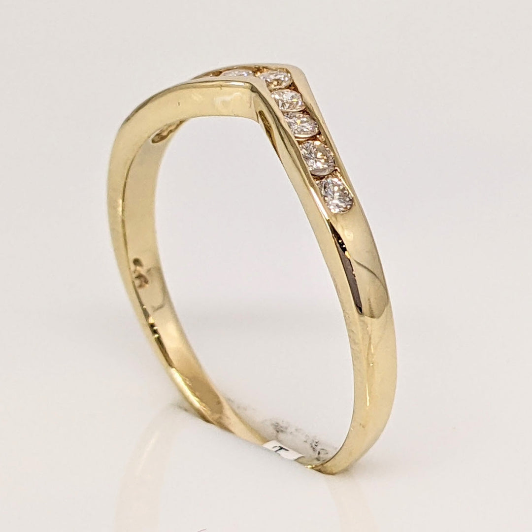 14K .23 CARAT TOTAL I1 I DIAMOND (9) CHANNEL ESTATE V-BAND 1.6 GRAMS