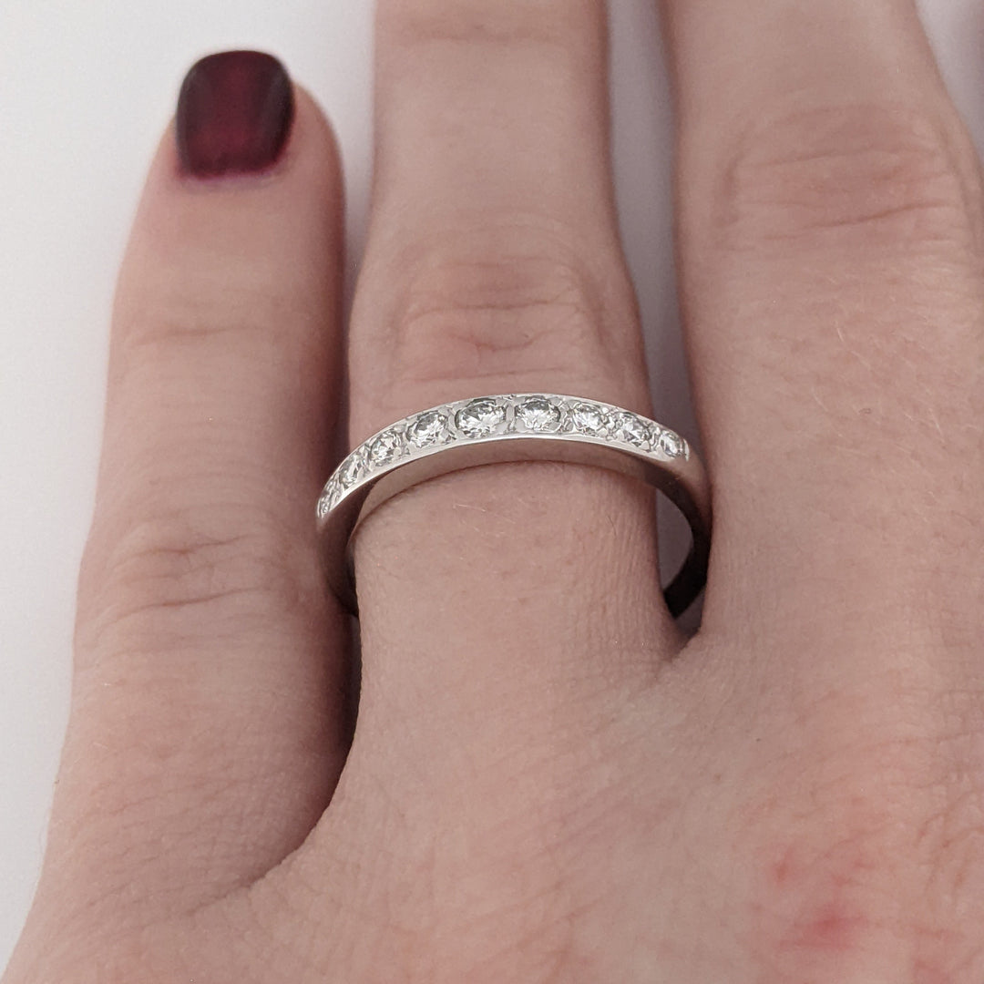 14K WHITE .31 CARAT TOTAL WEIGHT VS2 I DIAMOND ROUND (9) ESTATE PRONG SET BAND 2.3 GRAMS