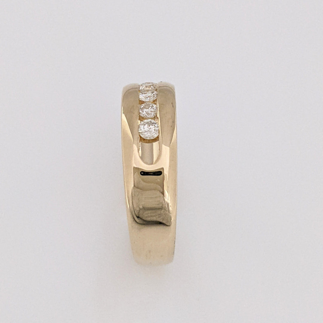 14K .23 CARAT TOTAL WEIGHT SI2-I1 I DIAMOND ROUND (5) ESTATE CHANNEL SET BAND 5.5 GRAMS