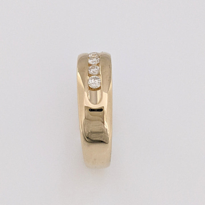 14K .23 CARAT TOTAL WEIGHT SI2-I1 I DIAMOND ROUND (5) ESTATE CHANNEL SET BAND 5.5 GRAMS