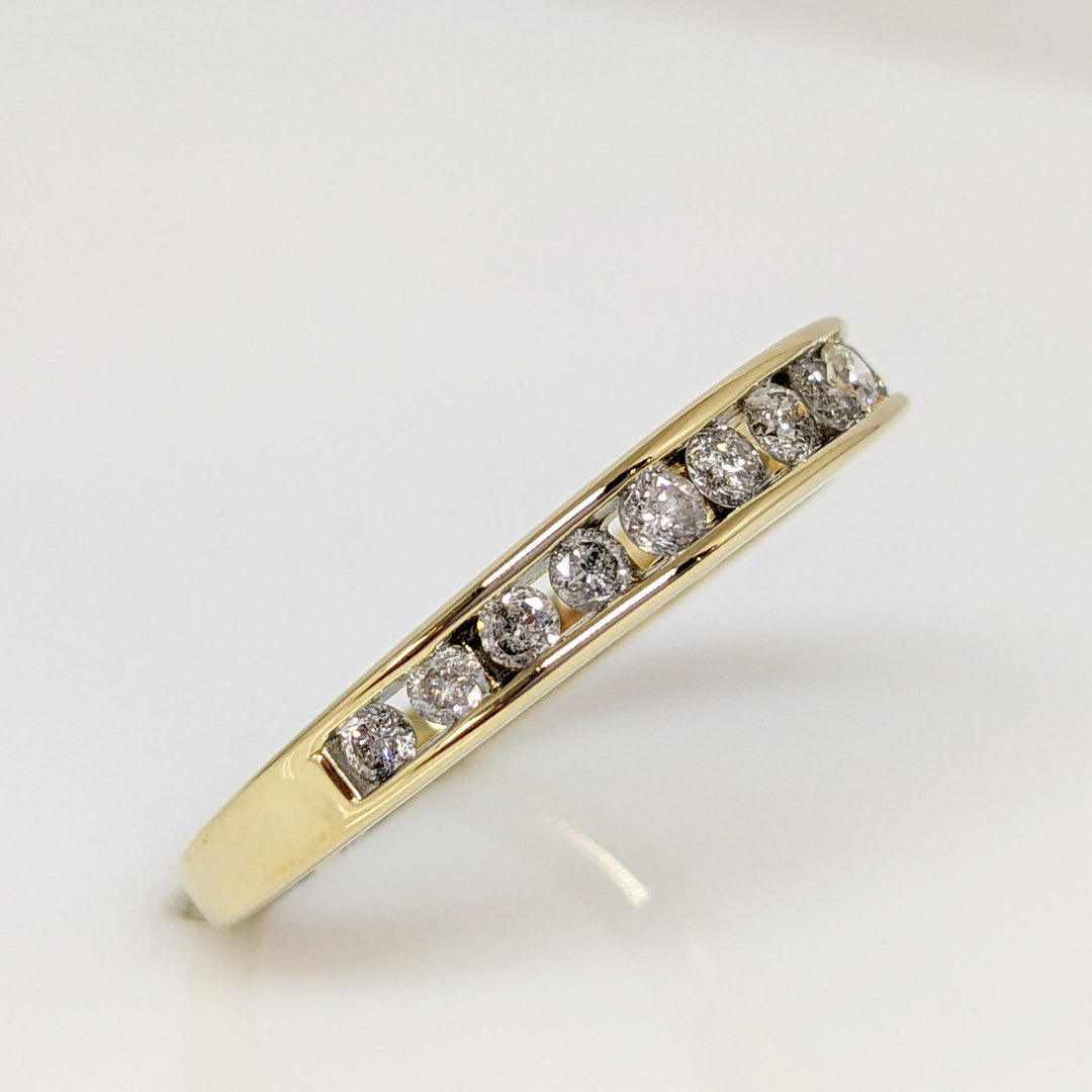 14K .50 CARAT TOTAL WEIGHT I2 H DIAMOND ROUND (14) ESTATE CHANNEL SET BAND 2.7 GRAMS