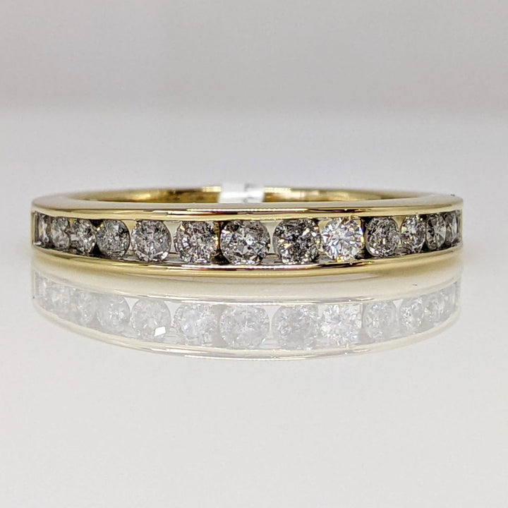 14K .50 CARAT TOTAL WEIGHT I2 H DIAMOND ROUND (14) ESTATE CHANNEL SET BAND 2.7 GRAMS