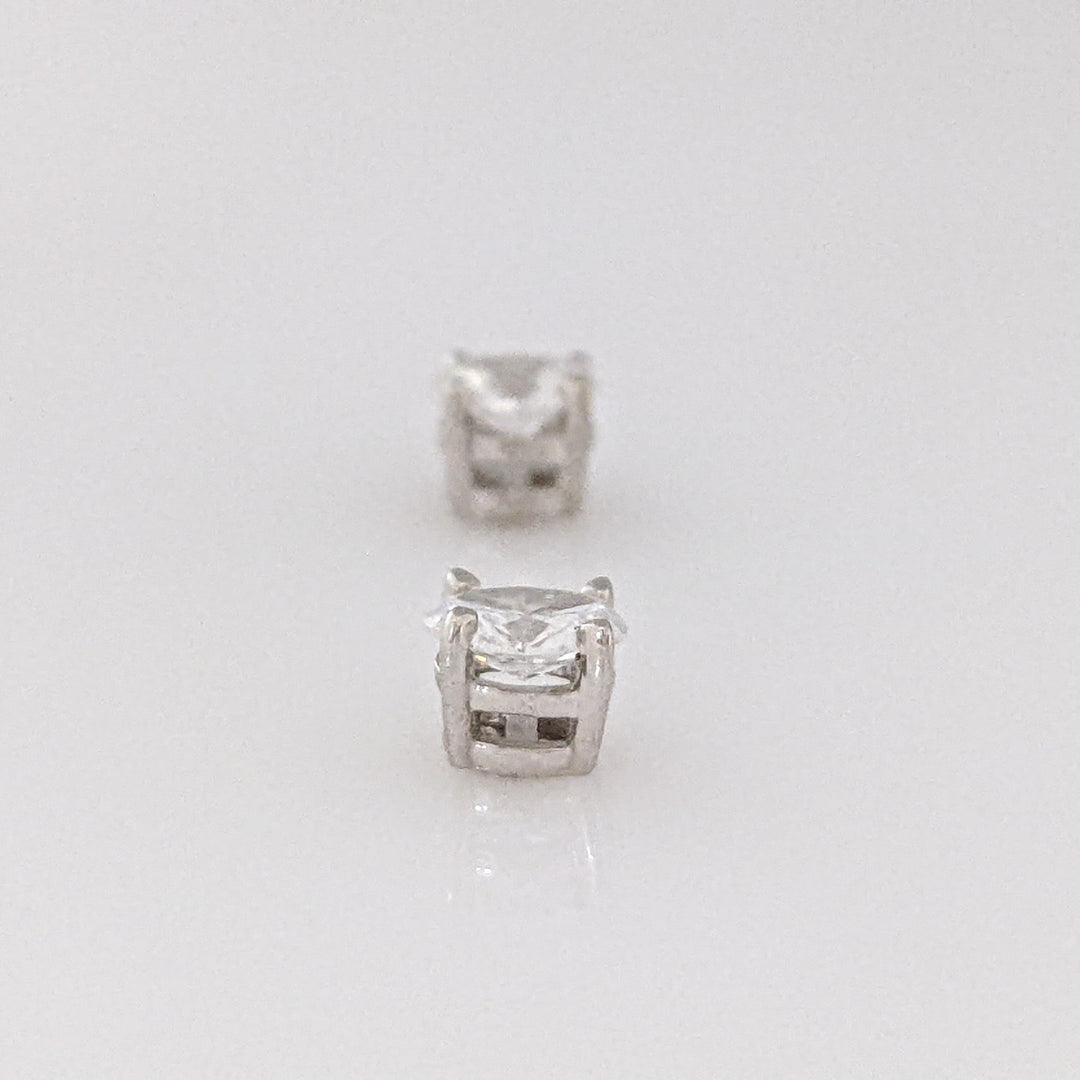 14K WHITE .42 CARAT TOTAL WEIGHT SI2 F DIAMOND OVAL ESTATE STUD EARRINGS 0.7 GRAMS