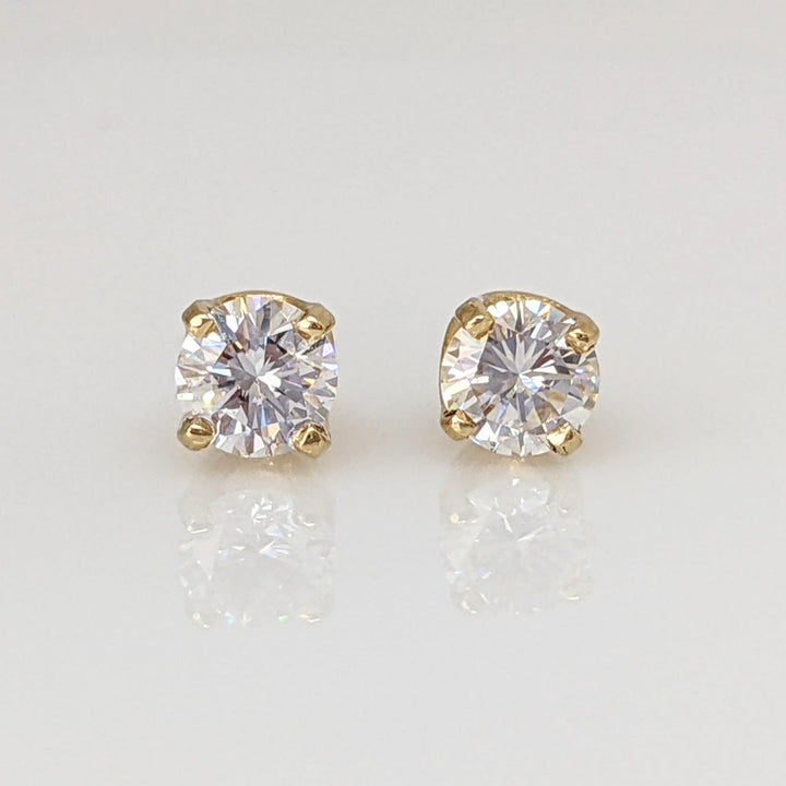 14K .64 CARAT TOTAL WEIGHT SI1 I DIAMOND ROUND (2) ESTATE STUD EARRINGS 1.0 GRAMS