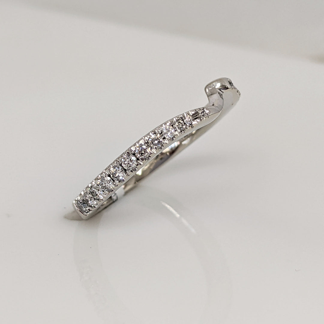 14K WHITE .35 CARAT TOTAL WEIGHT SI2 H DIAMOND ROUND (21) KNOTCHED ESTATE BAND 3.4 GRAMS