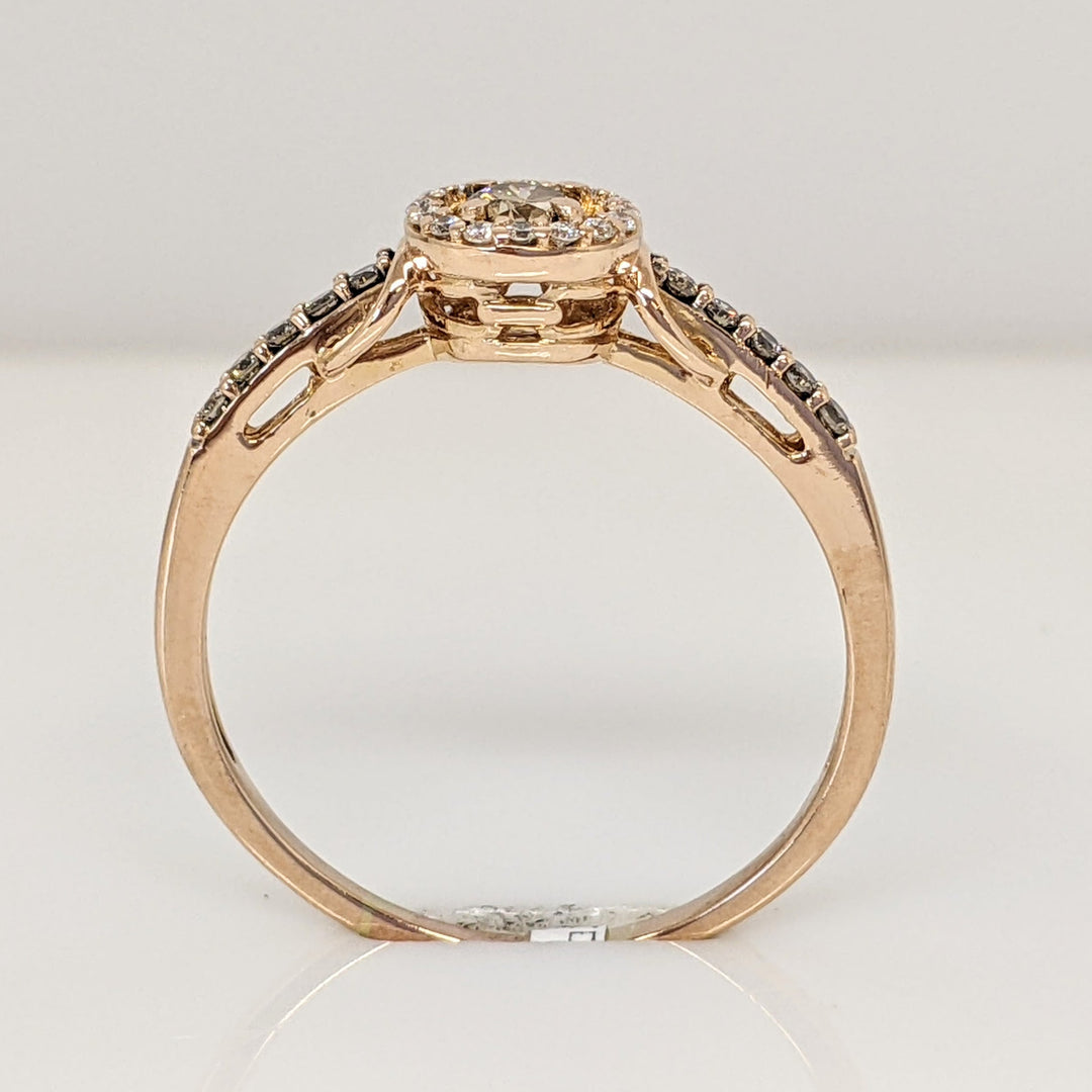 14K ROSE .33 CARAT TOTAL WEIGHT SI1 I DIAMOND ROUND (26) WITH (1) CHAMPAGNE ESTATE "LEVIAN" RING 2.3 GRAMS