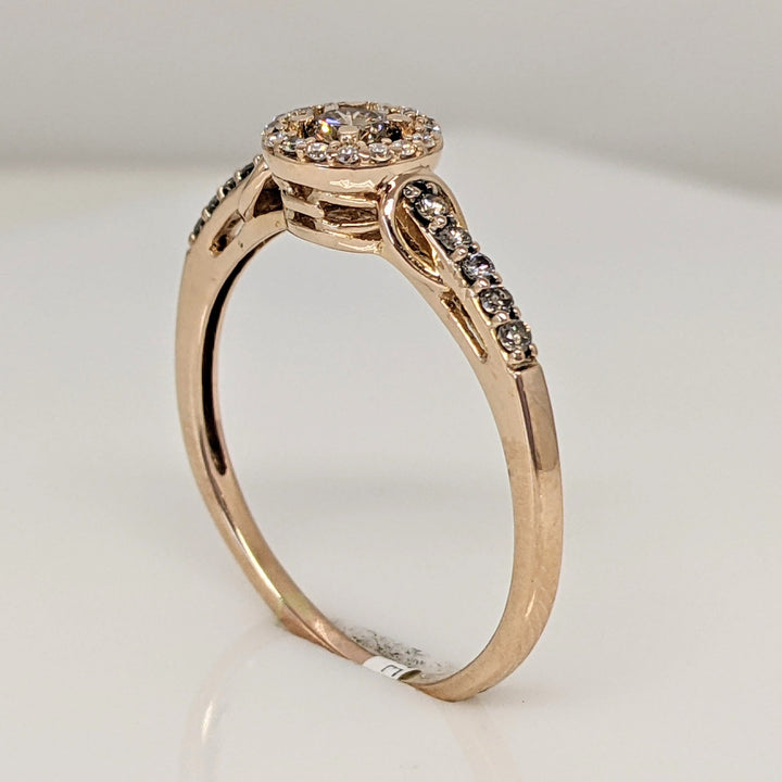 14K ROSE .33 CARAT TOTAL WEIGHT SI1 I DIAMOND ROUND (26) WITH (1) CHAMPAGNE ESTATE "LEVIAN" RING 2.3 GRAMS