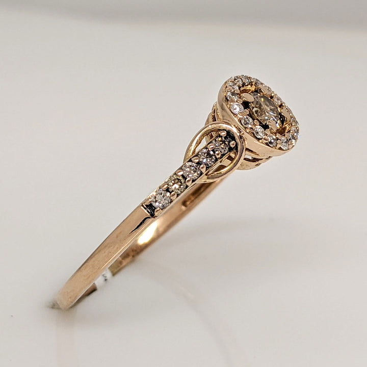 14K ROSE .33 CARAT TOTAL WEIGHT SI1 I DIAMOND ROUND (26) WITH (1) CHAMPAGNE ESTATE "LEVIAN" RING 2.3 GRAMS