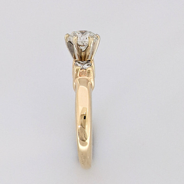 14K 1.19 CARAT TOTAL WEIGHT SI1-I1 DIAMOND ROUND (1) PRINCESS CUT (2) ESTATE RING 5.6 GRAMS