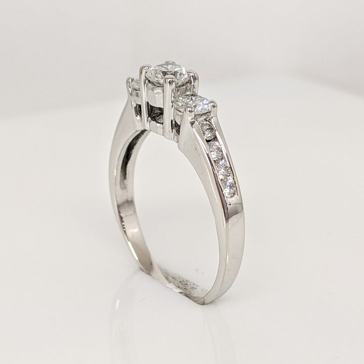 14K WHITE .87 CARAT TOTAL WEIGHT I1 G DIAMOND ROUND (11) ESTATE TRINITY RING 3.1 GRAMS