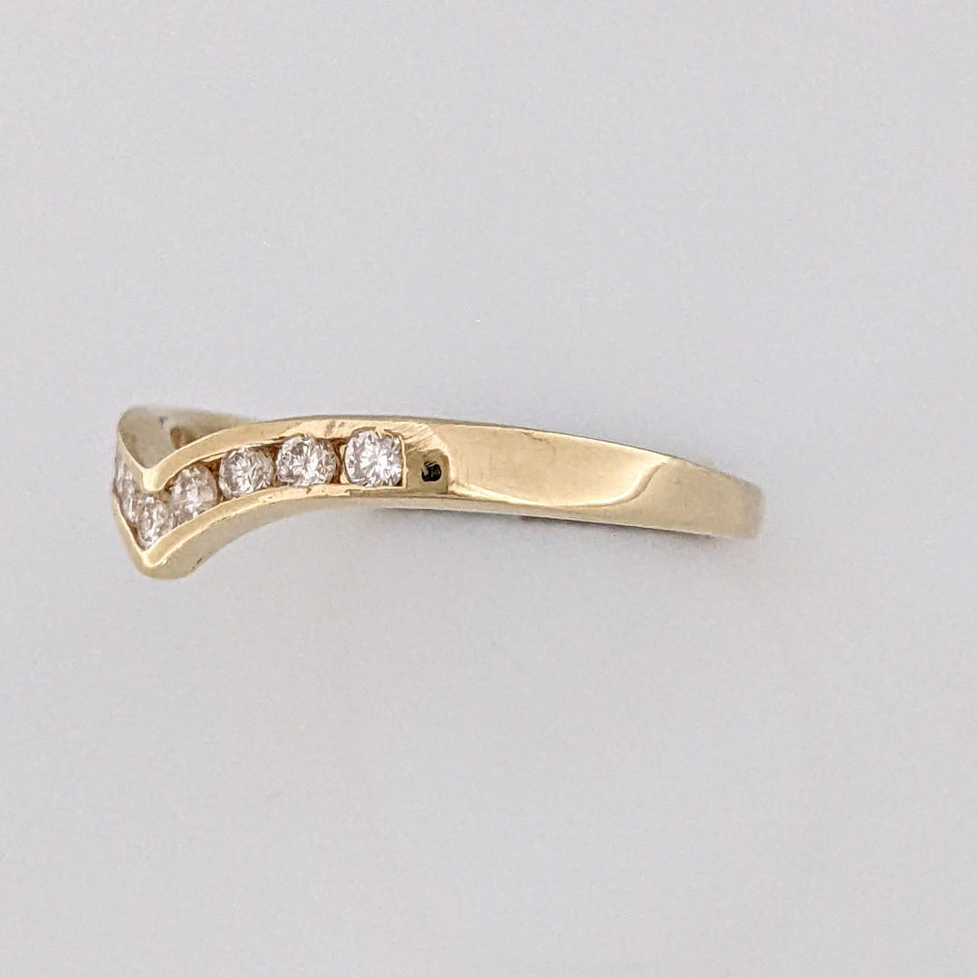 14K .23 CARAT TOTAL I1 I DIAMOND (9) CHANNEL ESTATE V-BAND 1.6 GRAMS