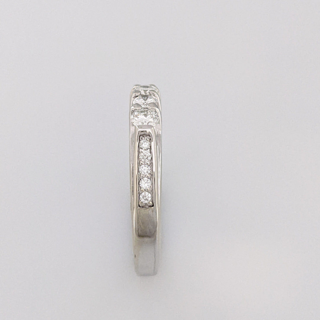 14K WHITE .52 CARAT TOTAL WEIGHT SI1 H DIAMOND ROUND (14) ESTATE BAND 4.4 GRAMS