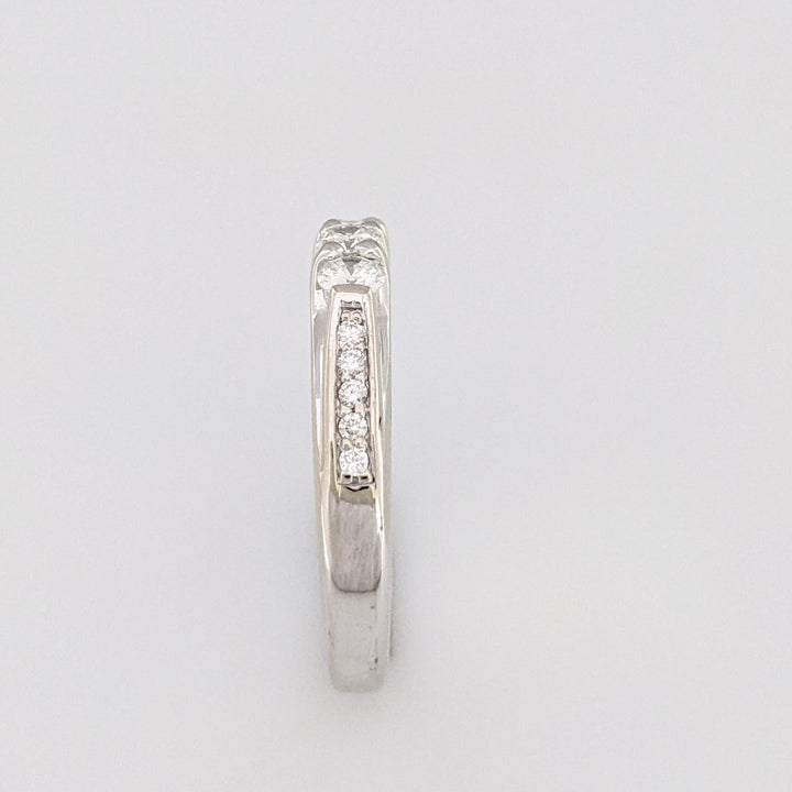 14K WHITE .52 CARAT TOTAL WEIGHT SI1 H DIAMOND ROUND (14) ESTATE BAND 4.4 GRAMS