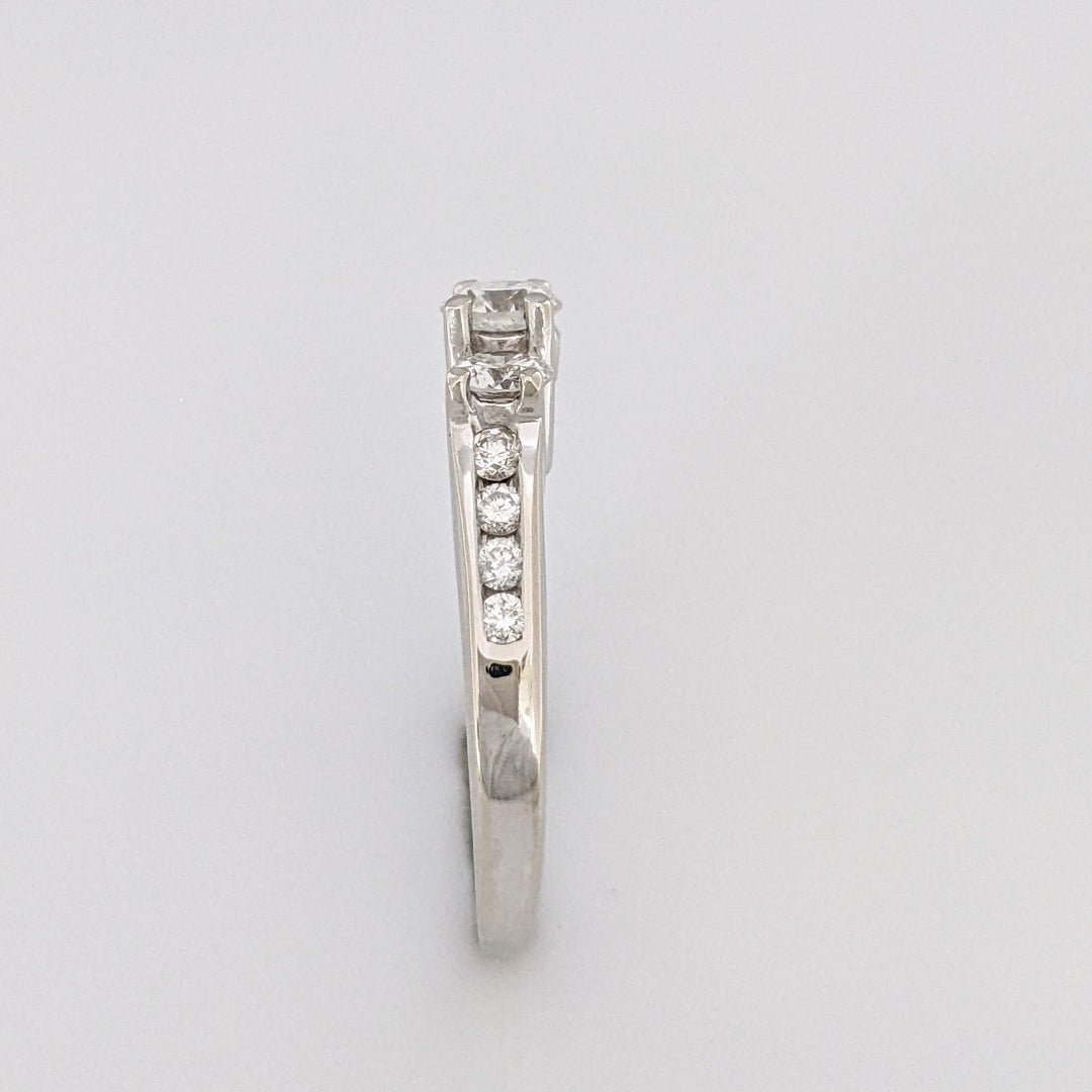 14K WHITE .87 CARAT TOTAL WEIGHT I1 G DIAMOND ROUND (11) ESTATE TRINITY RING 3.1 GRAMS