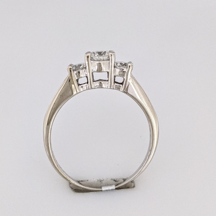 14K WHITE .87 CARAT TOTAL WEIGHT I1 G DIAMOND ROUND (11) ESTATE TRINITY RING 3.1 GRAMS