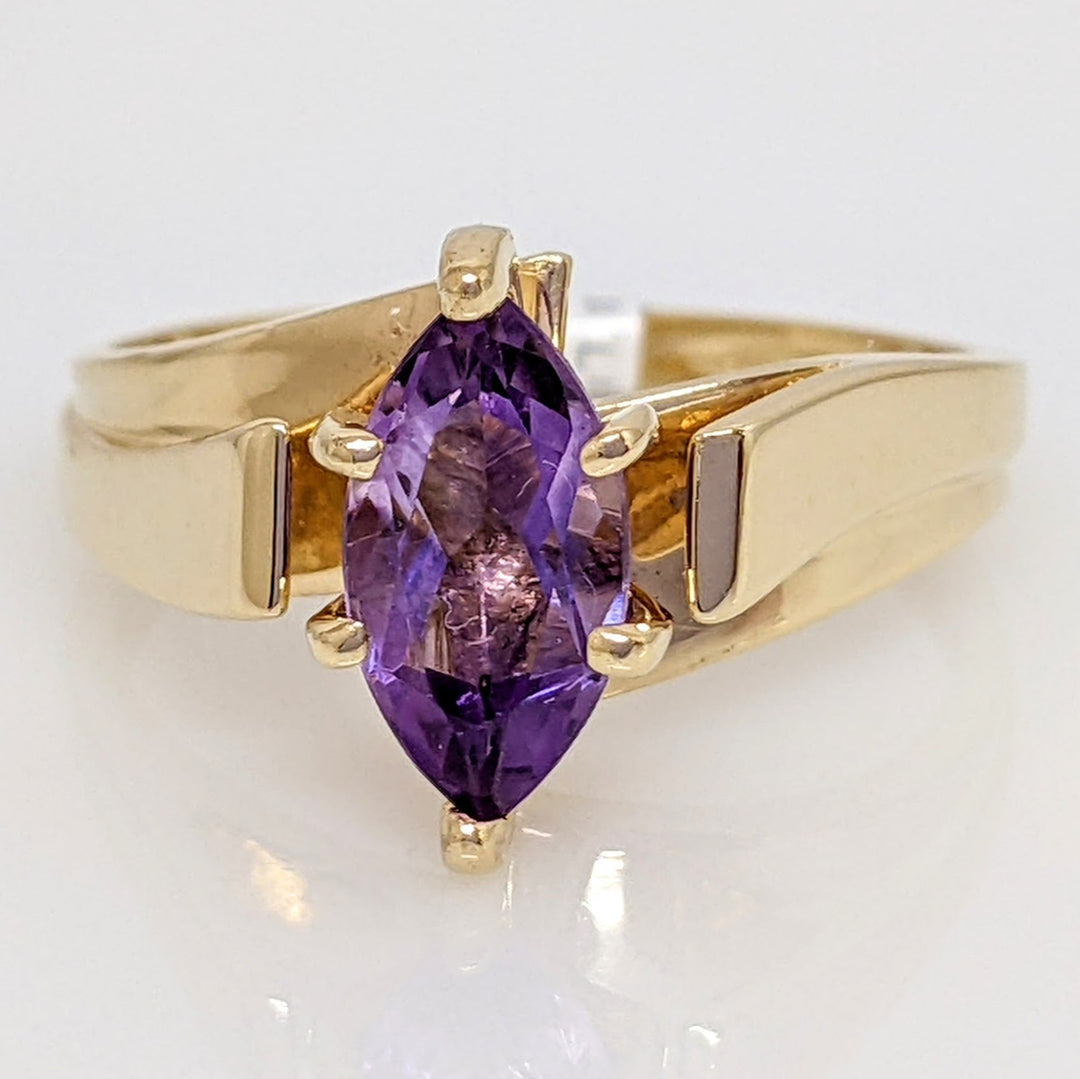 10K AMETHYST MARQUISE 5X10 ESTATE RING 3.3 GRAMS