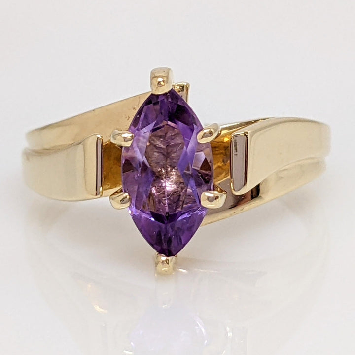 10K AMETHYST MARQUISE 5X10 ESTATE RING 3.3 GRAMS