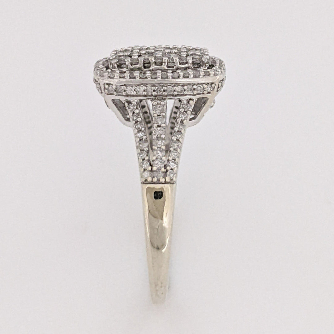 14K WHITE 1.51 CARAT TOTAL WEIGHT I1 G DIAMOND ROUND (156) HALO ESTATE RING 4.8 GRAMS