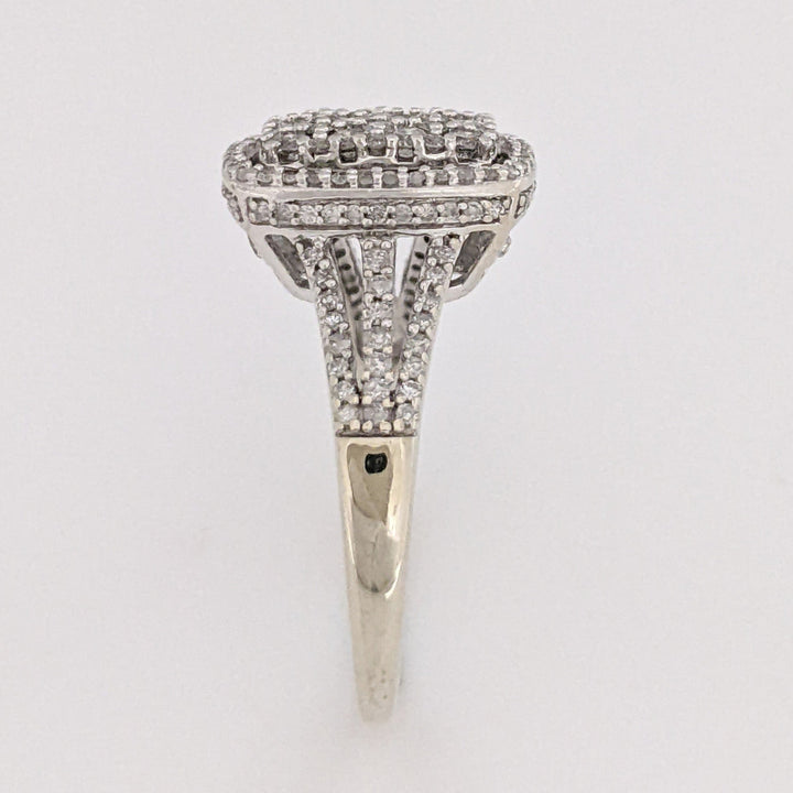 14K WHITE 1.51 CARAT TOTAL WEIGHT I1 G DIAMOND ROUND (156) HALO ESTATE RING 4.8 GRAMS