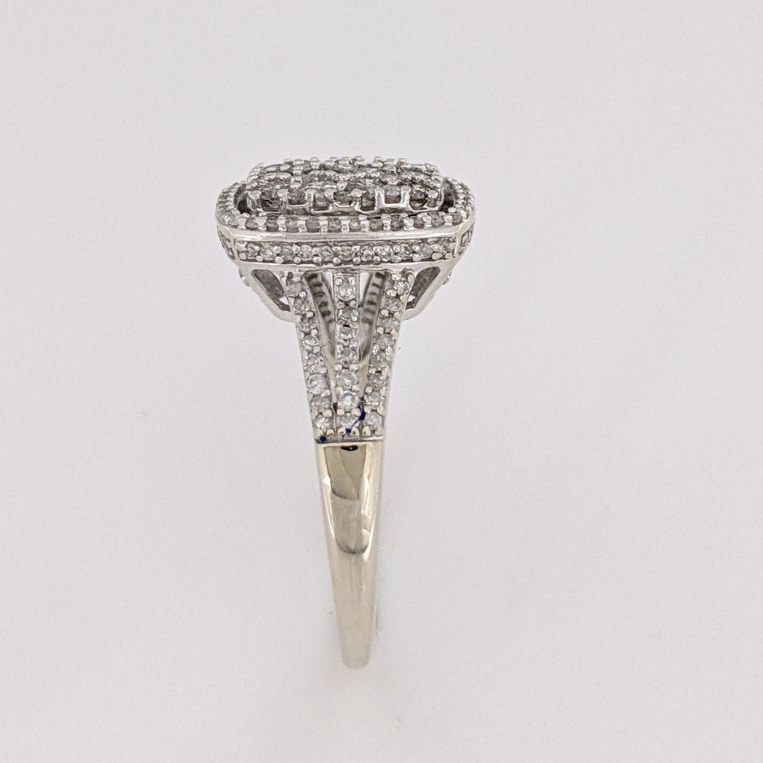 14K WHITE 1.51 CARAT TOTAL WEIGHT I1 G DIAMOND ROUND (156) HALO ESTATE RING 4.8 GRAMS