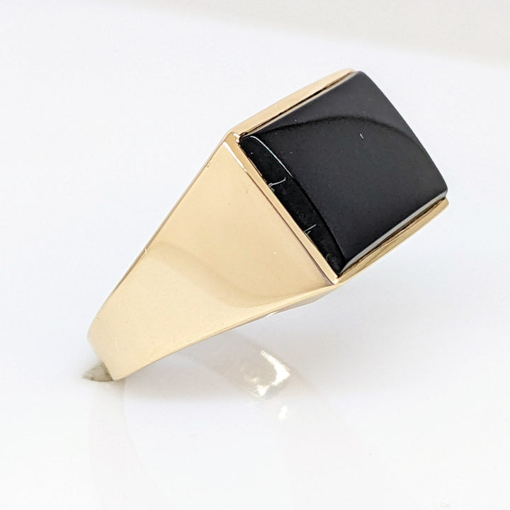 10K ONYX EMERALD CUT 9.5X13.5 ESTATE RING 4.5 GRAMS