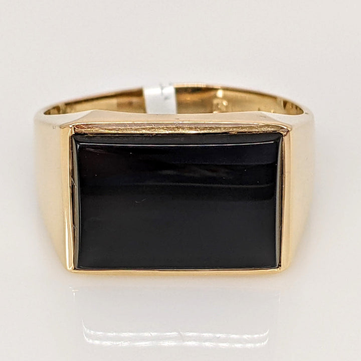 10K ONYX EMERALD CUT 9.5X13.5 ESTATE RING 4.5 GRAMS