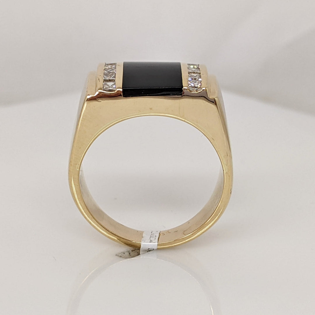 10K ONYX EMERALD CUT 9.5X13.5 ESTATE RING 4.5 GRAMS