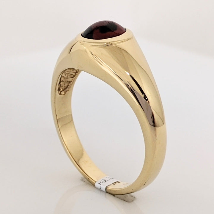 14K GARNET CABOCHON 5X7 ESTATE RING 6.7 GRAMS