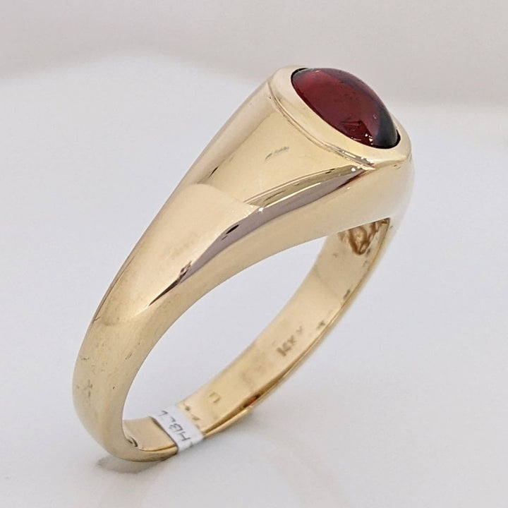 14K GARNET CABOCHON 5X7 ESTATE RING 6.7 GRAMS