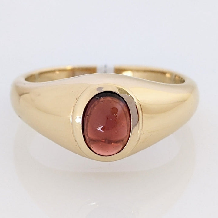 14K GARNET CABOCHON 5X7 ESTATE RING 6.7 GRAMS