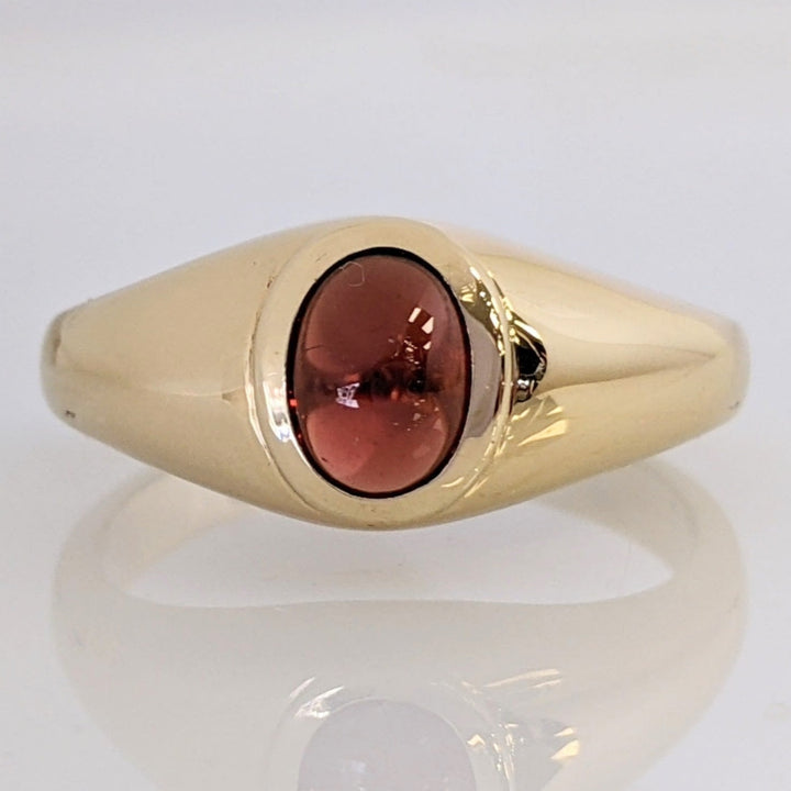 14K GARNET CABOCHON 5X7 ESTATE RING 6.7 GRAMS
