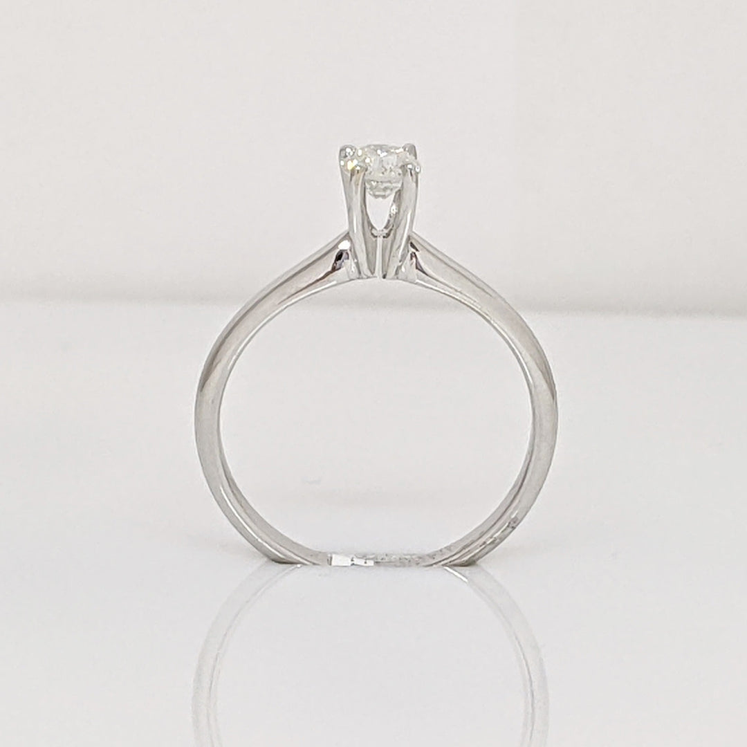 14K WHITE .36 CARAT TOTAL I1 G DIAMOND ROUND ESTATE SOLITAIRE RING 2.3 GRAMS