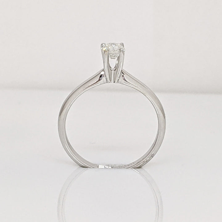 14K WHITE .36 CARAT TOTAL I1 G DIAMOND ROUND ESTATE SOLITAIRE RING 2.3 GRAMS