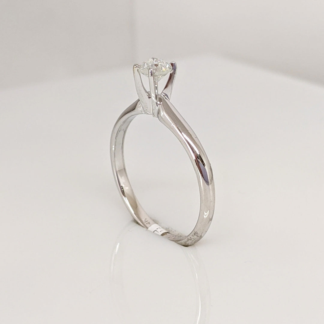 14K WHITE .36 CARAT TOTAL I1 G DIAMOND ROUND ESTATE SOLITAIRE RING 2.3 GRAMS