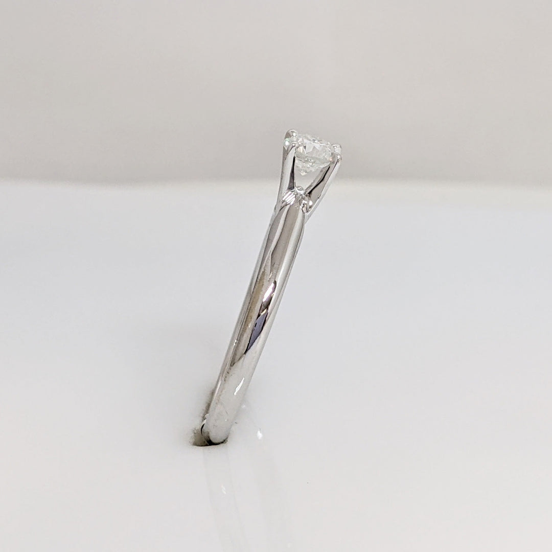 14K WHITE .36 CARAT TOTAL I1 G DIAMOND ROUND ESTATE SOLITAIRE RING 2.3 GRAMS