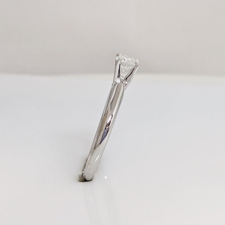 14K WHITE .36 CARAT TOTAL I1 G DIAMOND ROUND ESTATE SOLITAIRE RING 2.3 GRAMS