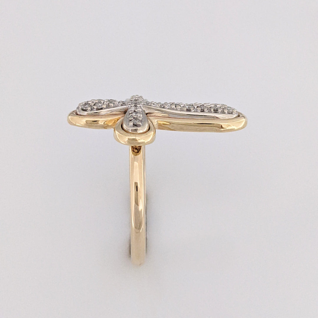 14K .18 CARAT TOTAL WEIGHT I1 J DIAMOND ROUND (24) CROSS ESTATE RING 4.8 GRAMS