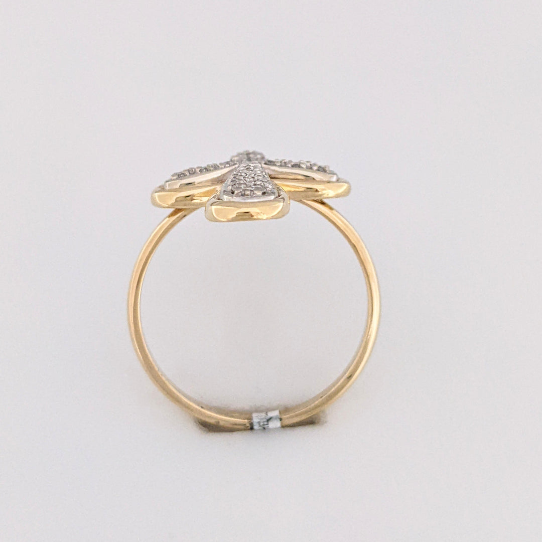 14K .18 CARAT TOTAL WEIGHT I1 J DIAMOND ROUND (24) CROSS ESTATE RING 4.8 GRAMS