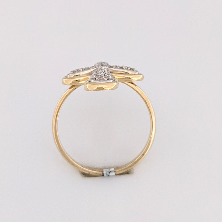 14K .18 CARAT TOTAL WEIGHT I1 J DIAMOND ROUND (24) CROSS ESTATE RING 4.8 GRAMS
