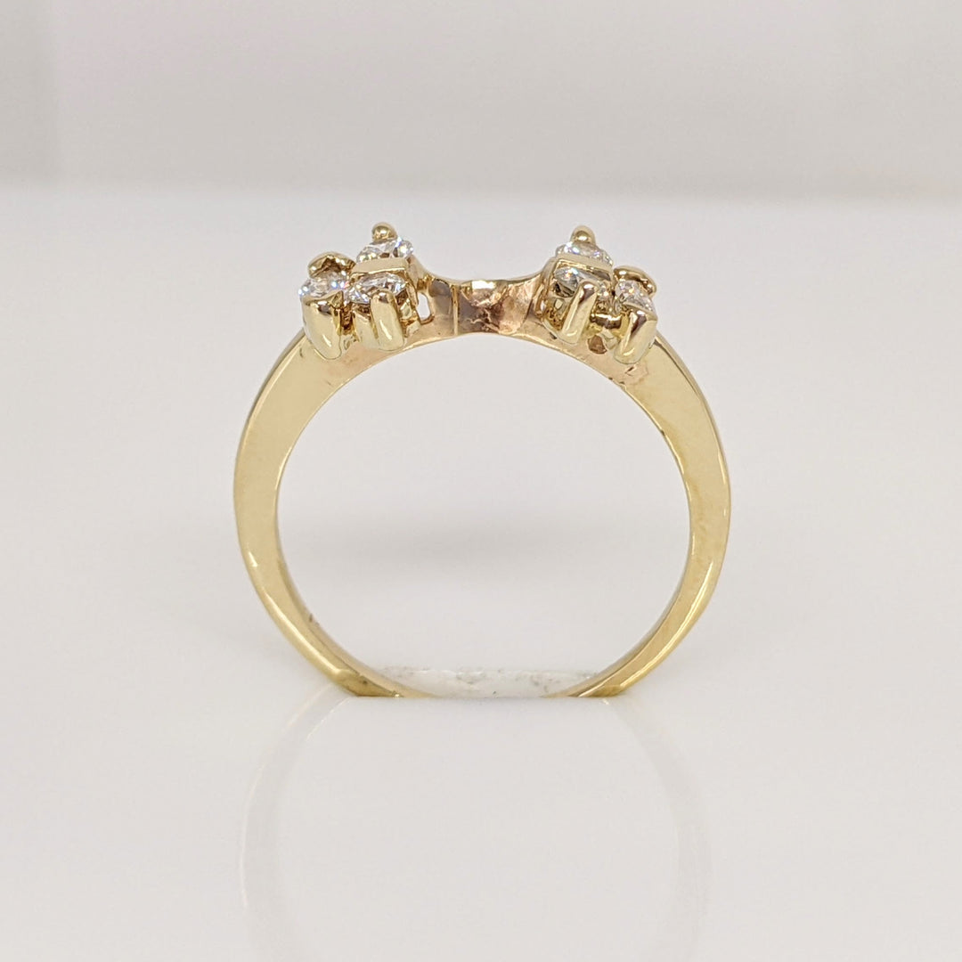 14K .32 CARAT TOTAL WEIGHT SI1 I DIAMOND MARQUISE (2) ROUND (4) ESTATE WRAP 2.0 GRAMS