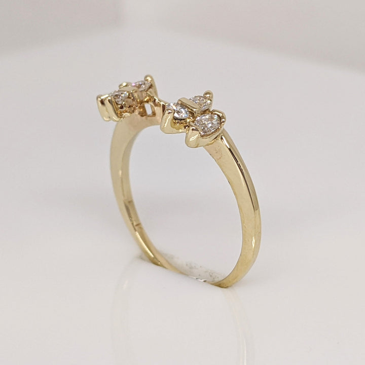 14K .32 CARAT TOTAL WEIGHT SI1 I DIAMOND MARQUISE (2) ROUND (4) ESTATE WRAP 2.0 GRAMS