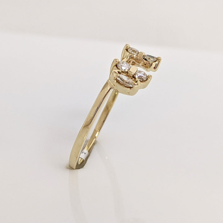 14K .32 CARAT TOTAL WEIGHT SI1 I DIAMOND MARQUISE (2) ROUND (4) ESTATE WRAP 2.0 GRAMS
