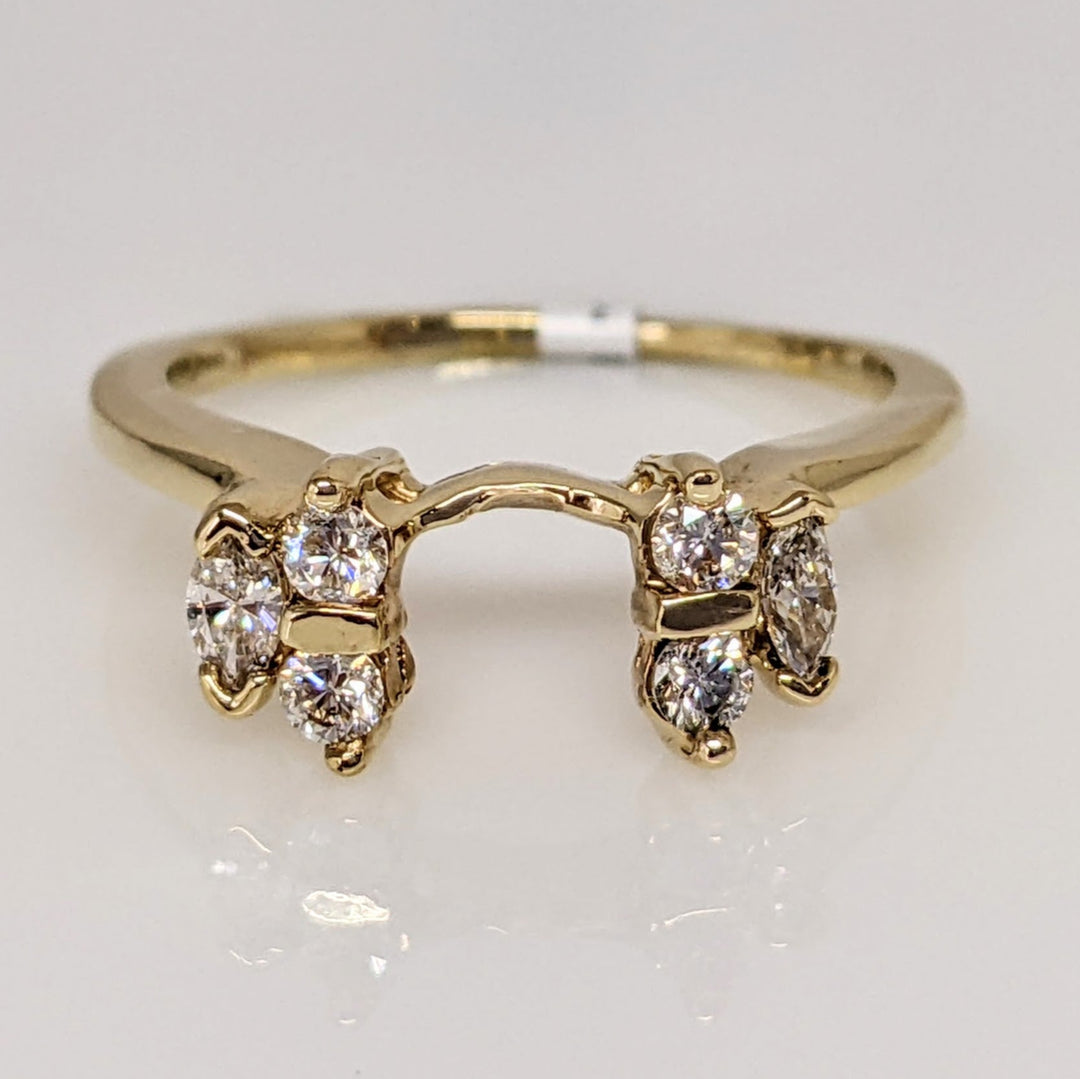 14K .32 CARAT TOTAL WEIGHT SI1 I DIAMOND MARQUISE (2) ROUND (4) ESTATE WRAP 2.0 GRAMS